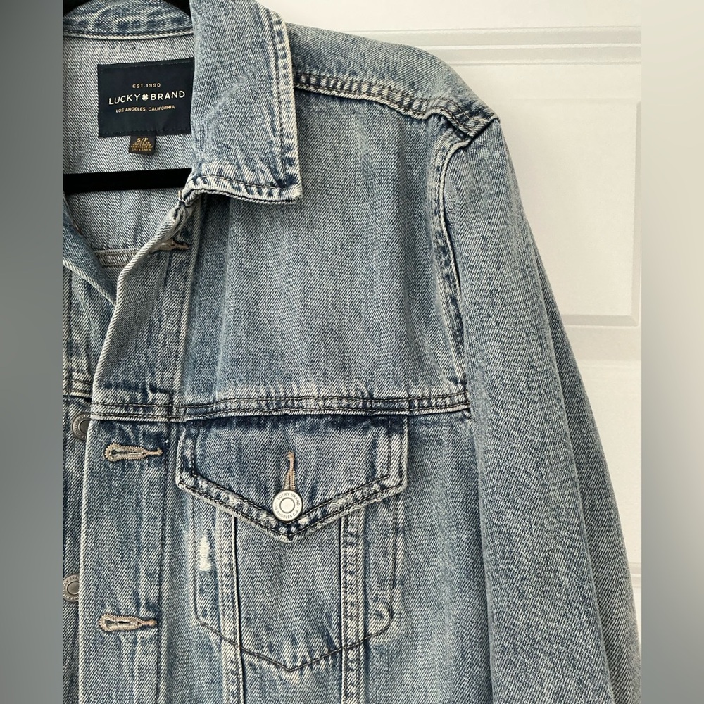 Lucky Brand Oversized Denim Jacket Unisex Size Small - Picture 5 of 8